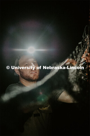 Nebraska graduate student Christopher Fill is studying the patterns of bats living at Homestead Nati