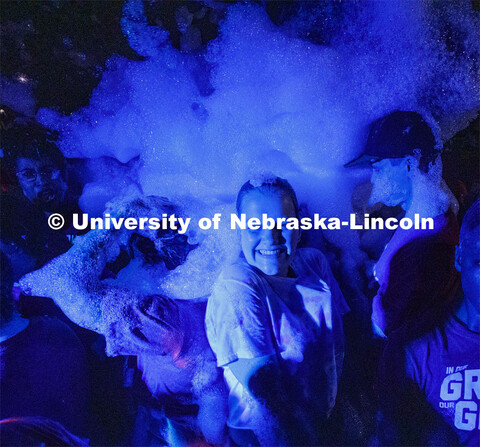 As part of Big Red Welcome week, HuskerMania hosted a Foam Party on the Mabel Lee Rec Fields.  Augus