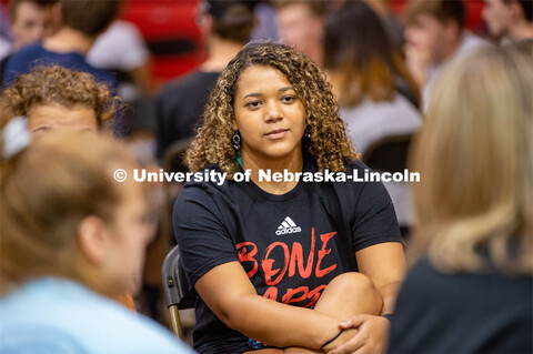 Husker Dialogues was held in the Devaney Sports Center and indoor track. Incoming first-year student