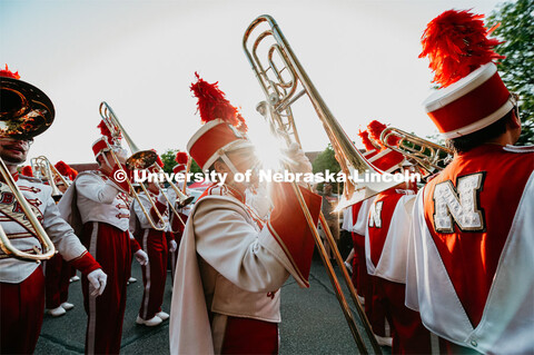 Cornhusker Marching Band trombones singing “band song”. Nebraska vs. Northern Illinois football 