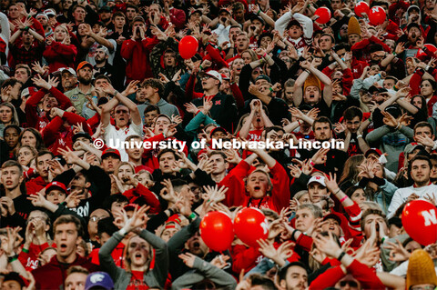 The Boneyard student Section. Nebraska vs. Ohio State University football game. September 28, 2019. 