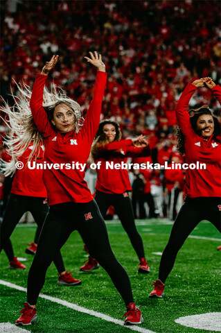 Scarlets Dance Team performing at the Nebraska vs. Ohio State University football game. September 28