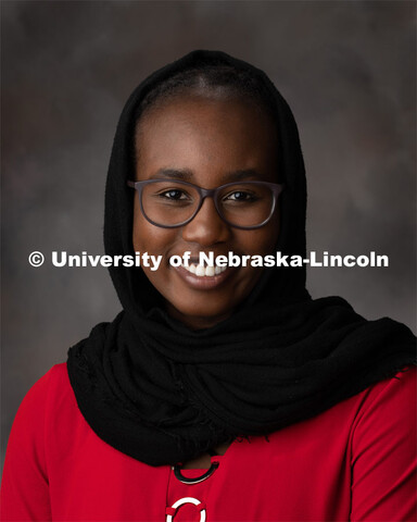 Studio portrait of Aiah Nour, 2019 McNair Scholar. October 31, 2019. 