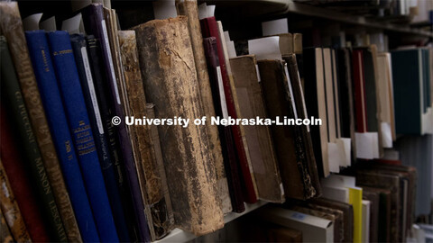 Anita Breckbill, professor and music librarian at the University of Nebraska–Lincoln, looks throug