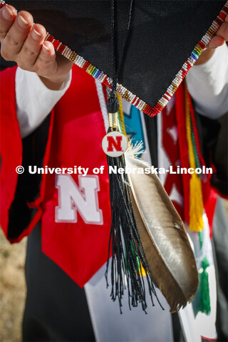 In celebration of commencement, Angelica Solomon's regalia will include a hand-beaded design and an 