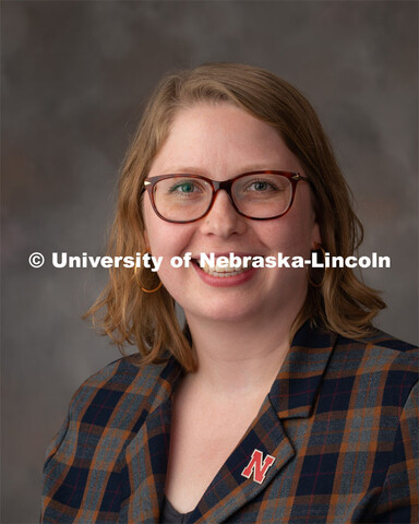 Studio portrait of Amber Hadenfeldt, Administrative Associate, Plant Pathology. December 13, 2019. 