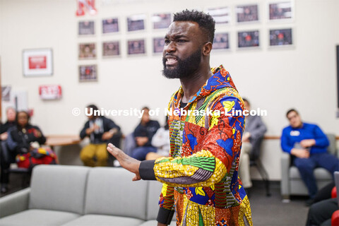 Dish it Up!, Jackie Gaughan Multicultural Center, OASIS Student Lounge. Yaw Kyeremateng, a poet, art