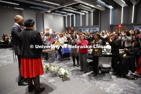 Anna Shavers receives a standing ovation on being honored with the Fulfilling the Dream award. MLK B