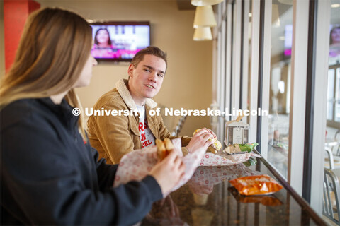 Abel Sandoz Dining Center photo shoot. Student's eating. March 3, 2020. 