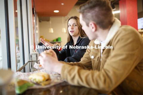 Abel Sandoz Dining Center photo shoot. Student's eating. March 3, 2020. 