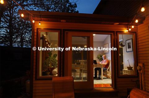 As dusk turns to night, Walker Pickering, Assistant Professor, School of Art, Art History and Design
