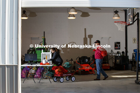 Brandi Sigmon operates her homemade cob scanner she and her husband, Benny Mote, built in the shed a