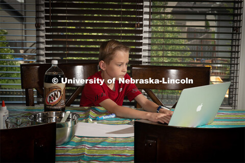 Evan Washburn of Lincoln, participates in the "Virtual Vibes" 4-H Camp. Camp participants receive a 