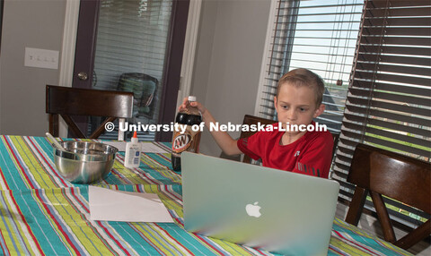 Evan Washburn of Lincoln, participates in the "Virtual Vibes" 4-H Camp. Camp participants receive a 