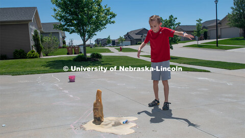 Evan Washburn of Lincoln, participates in the "Virtual Vibes" 4-H Camp. Camp participants receive a 