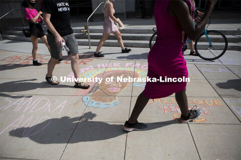 Say Her Name Rally began at the Nebraska Union and then the group marched to the Capitol. July 3, 20