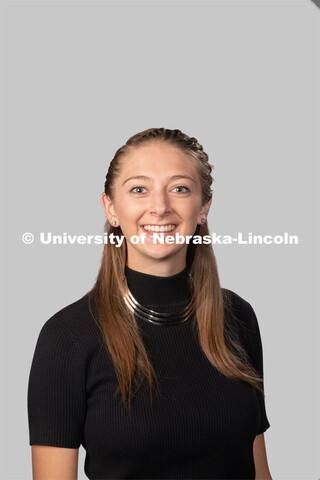 Studio portrait of Audrey Foster, Assistant Residence Director East Campus, Residence Life. July 27,