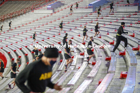 More than 175 cadets from the Army, Air. Force, Naval ROTC units each ran more than 2,000 steps to h