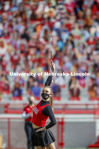 Cornhusker Marching Band, Cheer Squad and Homecoming Royalty met in the empty Memorial Stadium to re