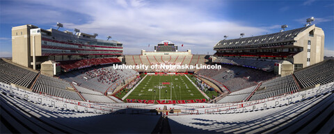 Interior shot of Memorial Stadium looking north toward the Jumbotron. Nebraska v. Penn State footbal