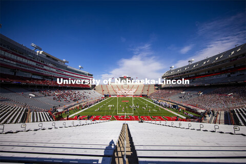 Interior shot of Memorial Stadium looking north toward the Jumbotron. Nebraska v. Penn State footbal