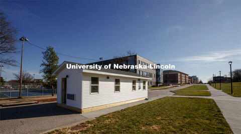 COVID Testing Pod by Willa Cather Dining Center.  November 16, 2020.  
