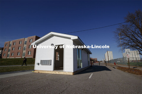 COVID Testing Pod by Willa Cather Dining Center.  November 16, 2020.  