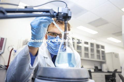 Anthony Juritsch works in the Nebraska Food for Health Center lab. November 19, 2020. 