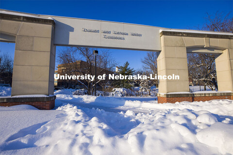 Students met the first day of classes for spring semester with the campus covered in deep snow after