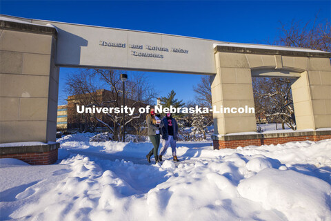 Students met the first day of classes for spring semester with the campus covered in deep snow after