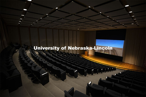 Ethel S. Abbott Auditorium in the Sheldon Art Museum. February 27, 2021. 