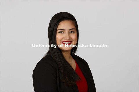 Studio portrait of Ashly Felipe-Espino, NSE Orientation Leader. April 7, 2021. 