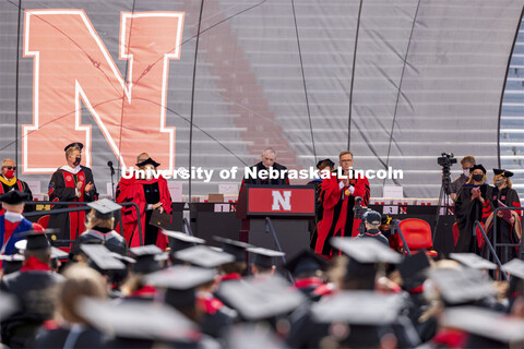 Former Husker Head Coach Tom Osborne delivers the commencement address “Begin With The End in Mind