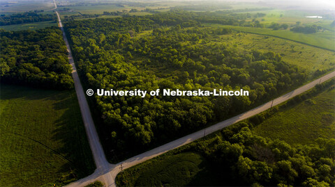 An aerial view of the Reller Prairie Research Station. The Reller Prairie Field Station sits on 80 a