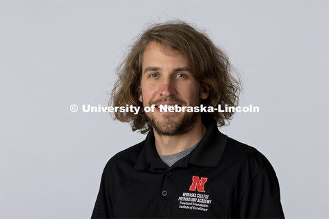 Studio portrait of Wes Gorans, project associate at the Nebraska College Preparatory Academy. August