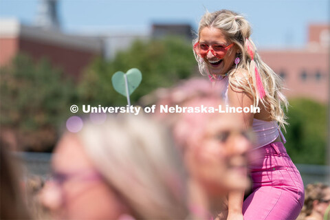 Sororities celebrate the arrival of new members during Sorority Rush Bid on the Vine Street fields. 