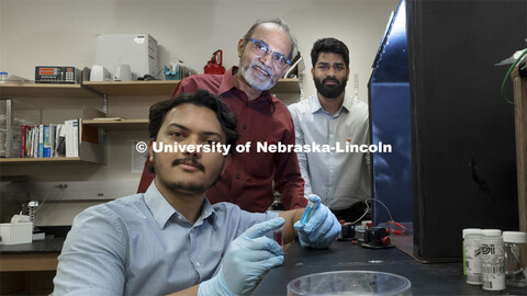 Abhijeet Prasad, a PhD student in engineering, Ravi Saraf, Professor in Chemical and Biomolecular En