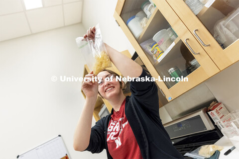 April Johnson is one of a number of Huskers learning real-world career skills in the in the product 