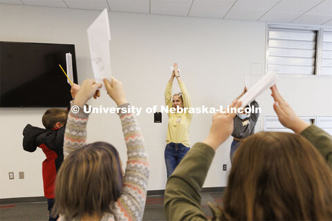 Meagan Heimbrecht, a junior from Lincoln and Brisa Rios, a sophomore from Scottsbluff, have students