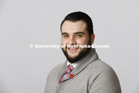 Studio portrait of Aras Shaw, Academic Services and Enrollment Management. ASEM portraits. February 