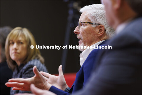 Archie Clutter, Dean of Agricultural Research Division, talks with the group. Chancellor’s group d