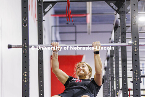 Leigh Jahnke works up the salmon ladder where she throws herself so she raises the bar up to the nex