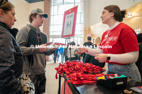 Students check in at the Van Brunt Visitor’s Center and pick up free swag. Admitted Student Day is