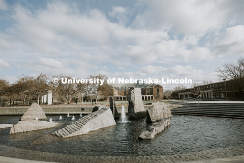 Broyhill Fountain on city campus. April 7, 2022. 