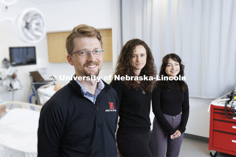 (From left) Husker researchers Arthur “Trey” Andrews, Tierney Lorenz and Sara Reyes are part of 