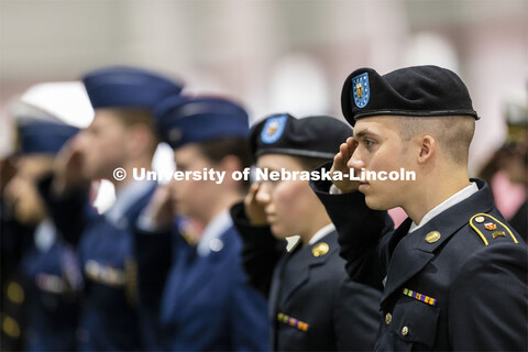 ROTC Joint Service Chancellor’s Review in Cook Pavilion. April 21, 2022. 