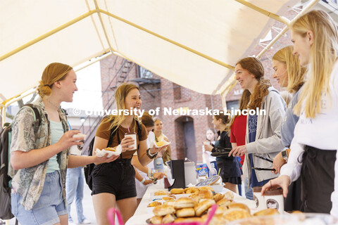 Cup of Joe with Chi Os served up donuts, bagels and coffee to students Friday morning. April 22, 202