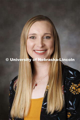 Studio portrait of Ashley Fenning, 4-H Extension Assistant. Portraits of Extension, IANR and CASNR e