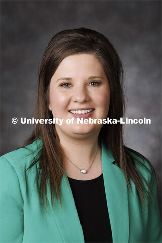 Studio portrait of Aliesha Meusch, 4-H Extension Assistant. Portraits of Extension, IANR and CASNR e