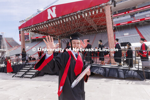 UNL undergraduate commencement in Memorial Stadium. May 14, 2022. 